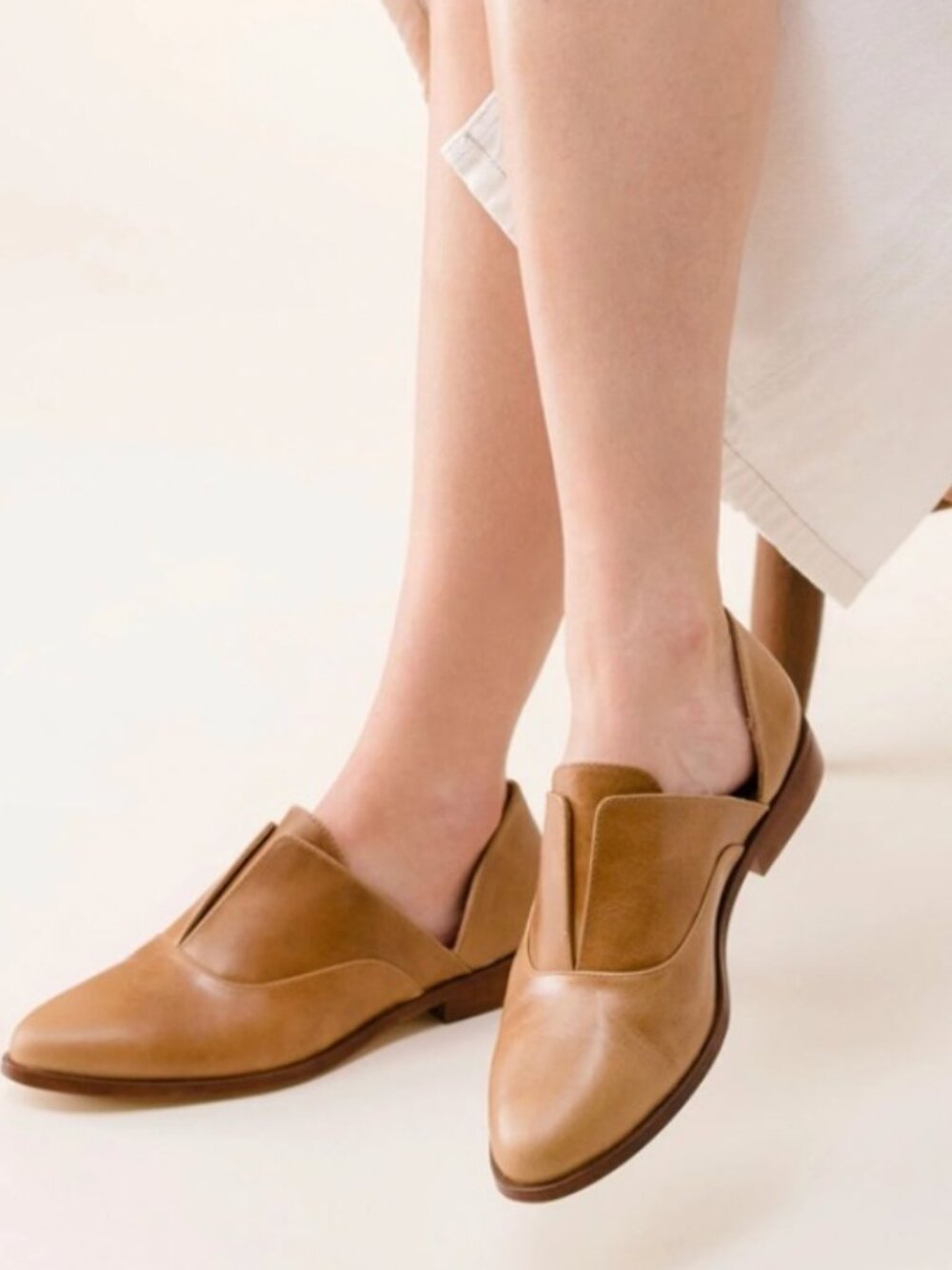 Nisolo Emma d'Orsay Oxford 2.0 shoes in almond leather women’s size 11 academia